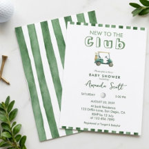 Gröna Ränder Ny till Klubben Golfkärra Baby Shower