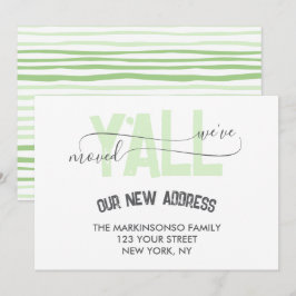 Gröna Ränder Vi Har Flyttat Er Flyttmeddelande Inbjudningar