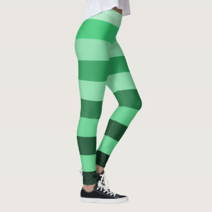 Gröna randiga mönster färgblock leggings