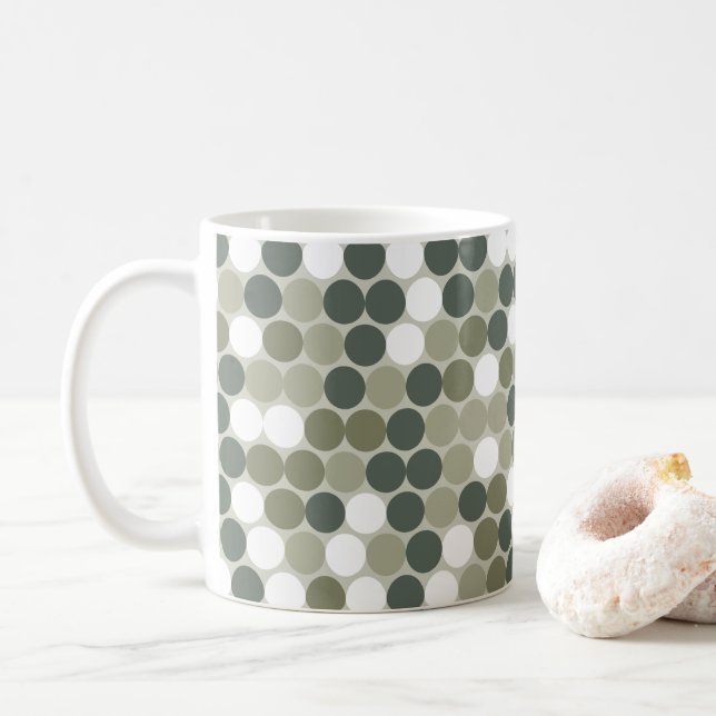 Gröna retroprickar kaffemugg (Med munk)