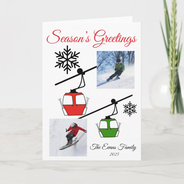 Gröna & röda gondoliner kort (Framsida)