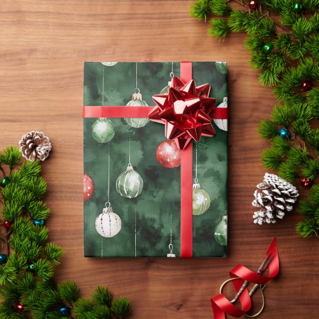 Gröna Röda Julprydnader Presentpapper (Julgåva)