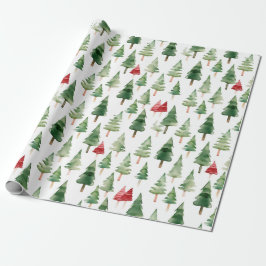 Gröna Röda Julträd Presentpapper