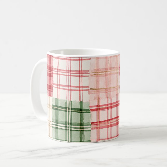 Gröna Röda Vita Godisstavar Kaffemugg (Framsida vänster)