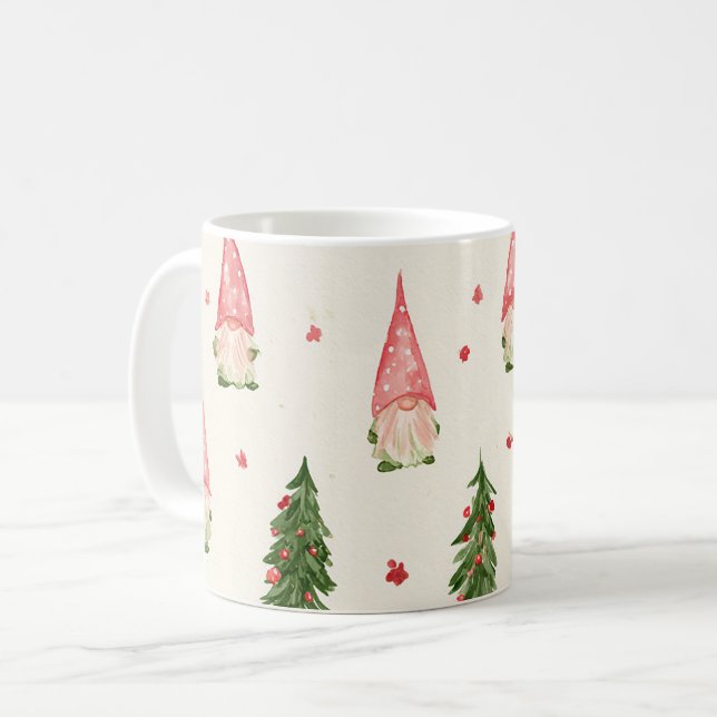 Gröna Röda Vita Pepparkakor Kaffemugg (Framsida vänster)