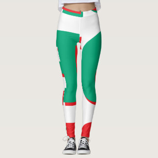 Gröna Röda Vita Sportiga Leggings – Atletisk Färg