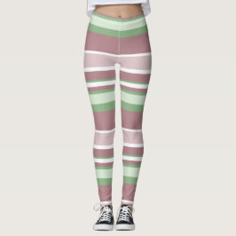 Gröna, rosa och skära ränder leggings