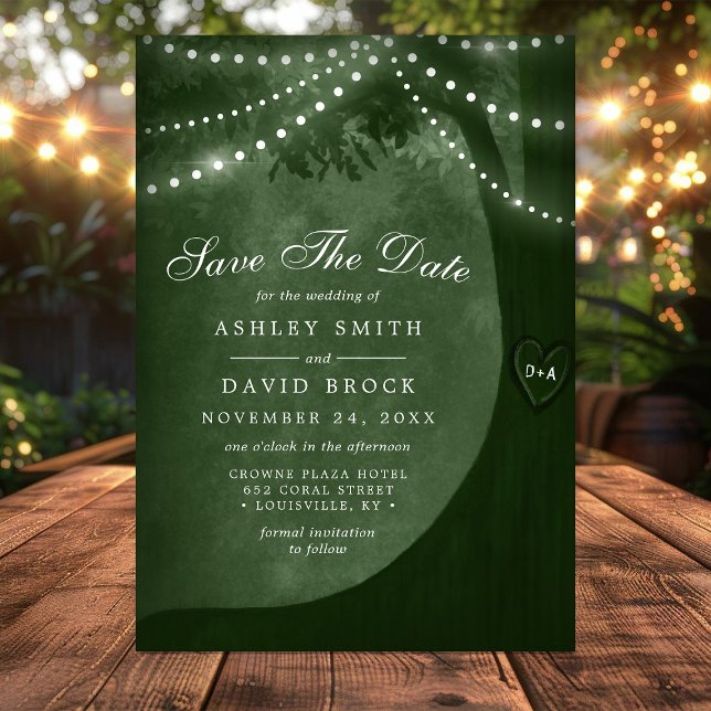 Gröna Rustika Trädlyktor Spara Datum Datumet (Skapare uppladdad)