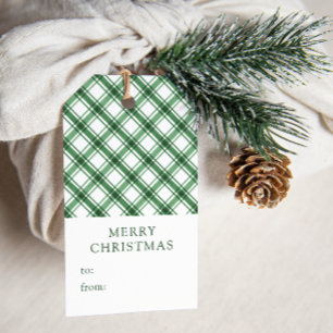 Gröna Rutiga Julpresentkort Presentetikett