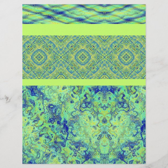 Gröna Sampler Bulk Scrapbook Pappersidor Reklamblad (Framsidan)