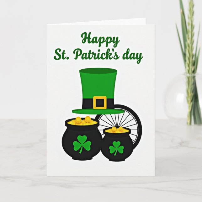Gröna Shamrock Krukor Kort (Framsida)