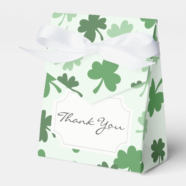Gröna Shamrock-mönster St. Patricks dag Presentaskar (Framsidan Sidan)