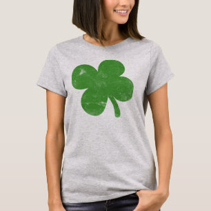 Gröna Shamrockdamer för vintage T-shirt