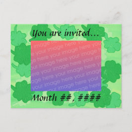 Gröna Shamrocks bröllopsfoto-inbjudningar Postkort Inbjudan Vykort