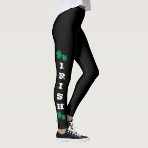 Gröna Shamrocks för irländare Leggings
