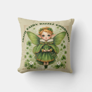 Gröna Shamrocks Irländska Älvdags Kysser Gott Natt Kudde