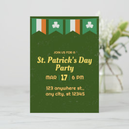 Gröna Shamrocks Irländska St Patricks Dag Fest Inbjudningar