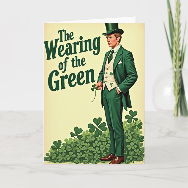Gröna Shamrocks Man Kort (Framsida)