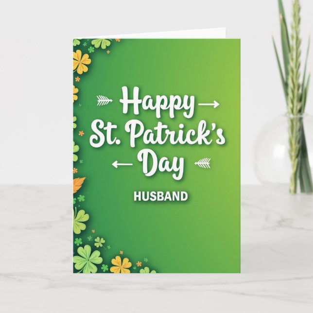 Gröna Shamrocks Manskort Kort (Framsida)