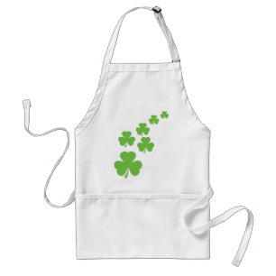 gröna shamrocks regnar förkläde