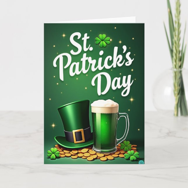 Gröna Shamrocks Turkort Kort (Framsida)