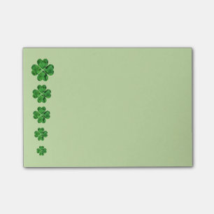 Gröna ShamrocksSts Patrick dag noterar Posta-Det Post-it Block