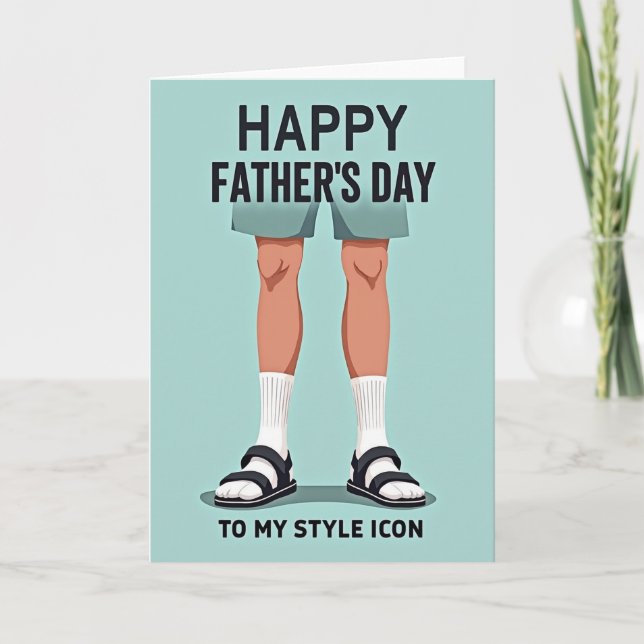 Gröna Shorts Fars Dag Kort (Framsida)