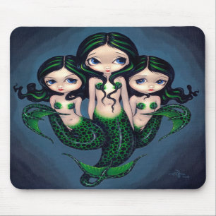"Gröna sjöjungfruTriplets" Mousepad Musmatta