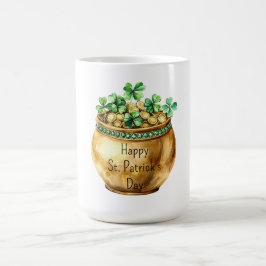 Gröna skål med guld Shamrocks St. Patrick's Day Kaffemugg