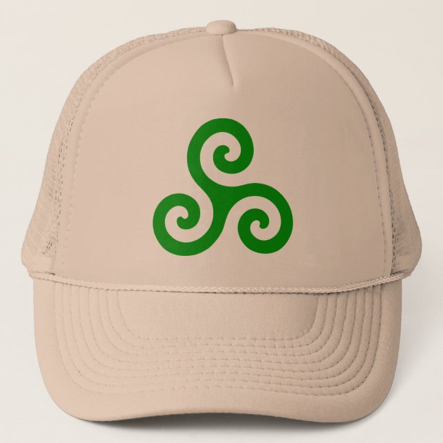 Gröna spiral Triskele Truckerkeps (Framsida)