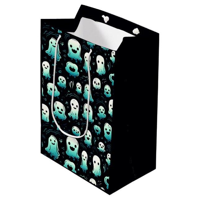 Gröna spöken söta bedårande moderna svarta Hallowe (Framsidan Vinklad)