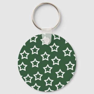 Gröna stjärnor Keychain Nyckelring