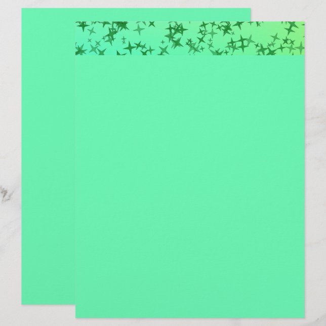 Gröna stjärnor med fyllning (Fram/baksida)