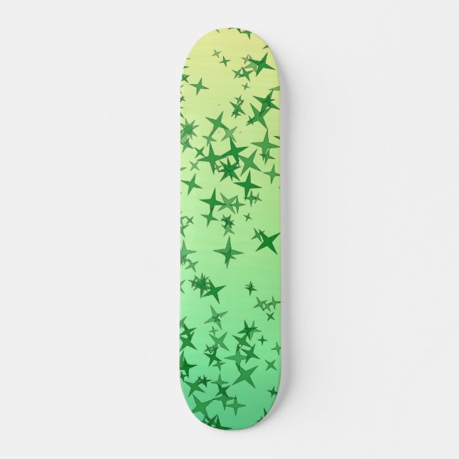 Gröna Stjärnor Old School Skateboard Bräda 18 Cm (Framsida)