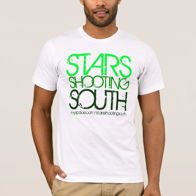 Gröna stjärnor som söder skjuter t-shirt (Framsida)