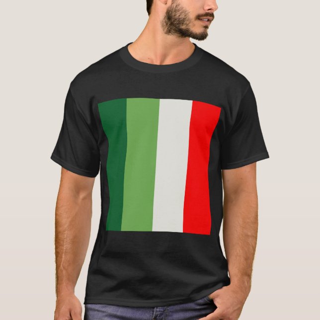 Gröna, stjärnvit och röda vertikala färgblock t shirt (Framsida)