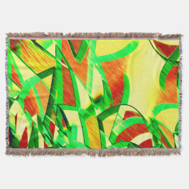 Gröna strålar över röd bild med droppe filt