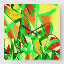 Gröna strålar över röd bild med droppe