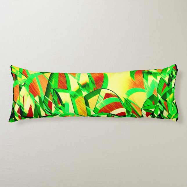 Gröna strålar över röd bild med droppe kroppskudde (Framsidan)