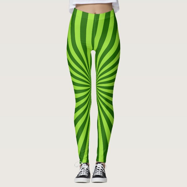 Gröna Sunburst Leggings (Framsida)