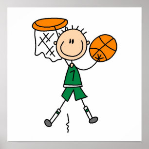 Gröna t-skjortor och gåvor för pojkebasketspela poster