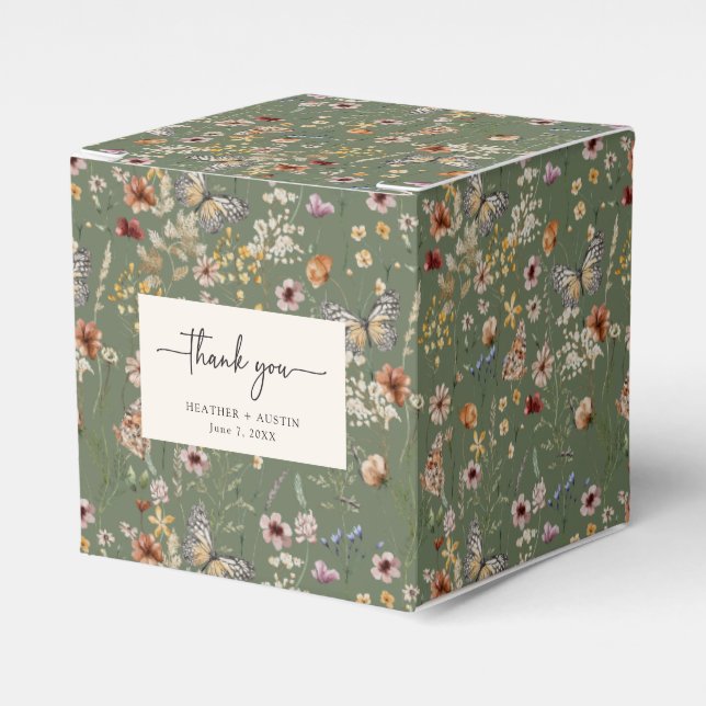 Gröna tack Boho bröllopsgåvor lådor Presentaskar (Framsidan Sidan)