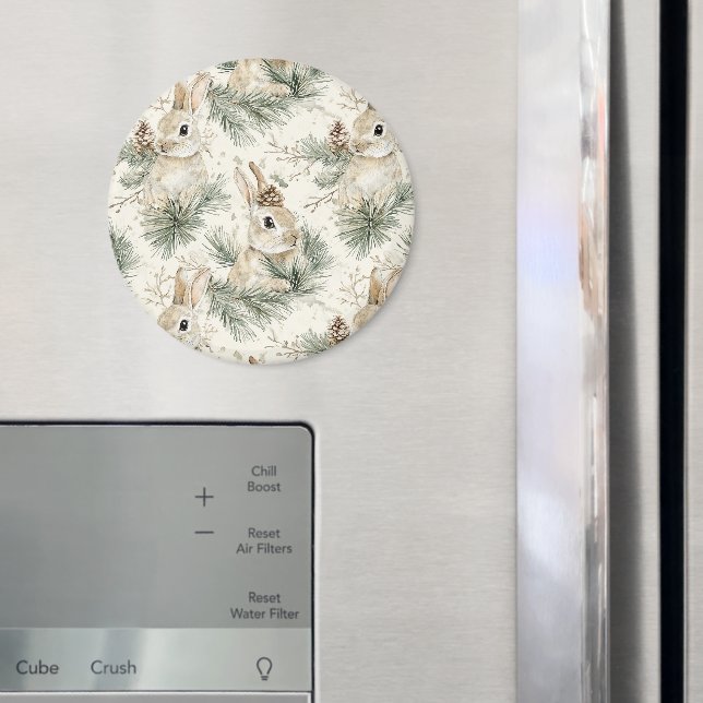 Gröna tallkottar kanin kaniner jul magnet (In Situ (Fridge))
