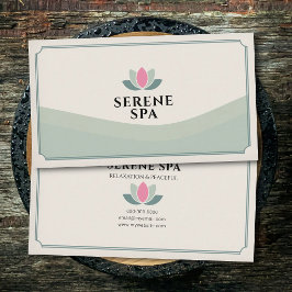 Gröna toner Lotusblomma - Spa Salong Visitkort