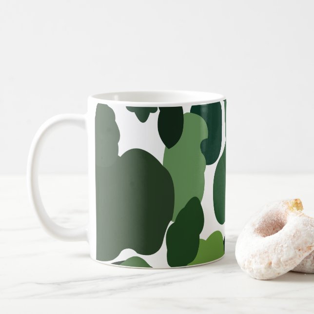 Gröna träd Moderna tropiska regnskogsmönster Kaffemugg (Med munk)
