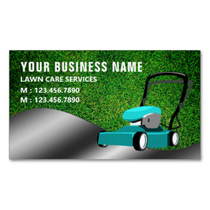 Gröna Trädgårdsmaskiner Trädgårdsservice Gräsklipp Magnetiska Visitkort