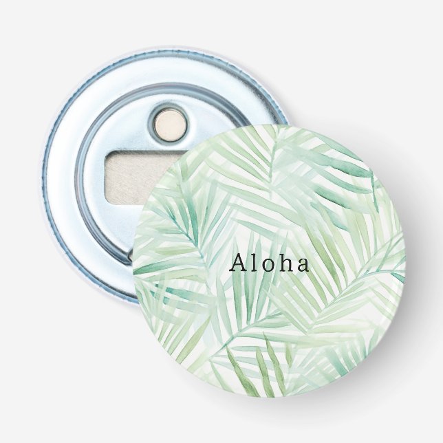 Gröna Tropiska Blad Aloha Flasköppnare (Framsidan)