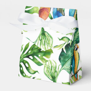 Gröna tropiska blad och fåglar Bröllagspresent Presentaskar