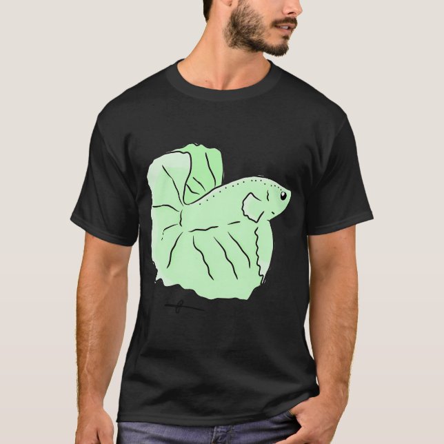 Gröna tropiska fiskar t shirt (Framsida)