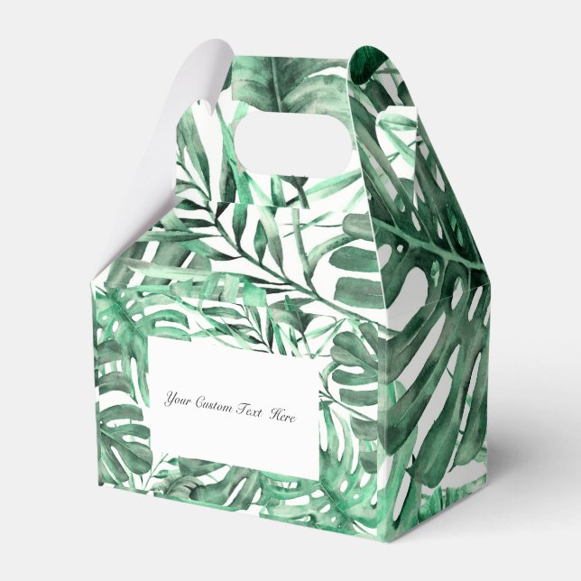 Gröna tropiska palmlövar sommar ö wedding presentaskar (Framsidan Sidan)